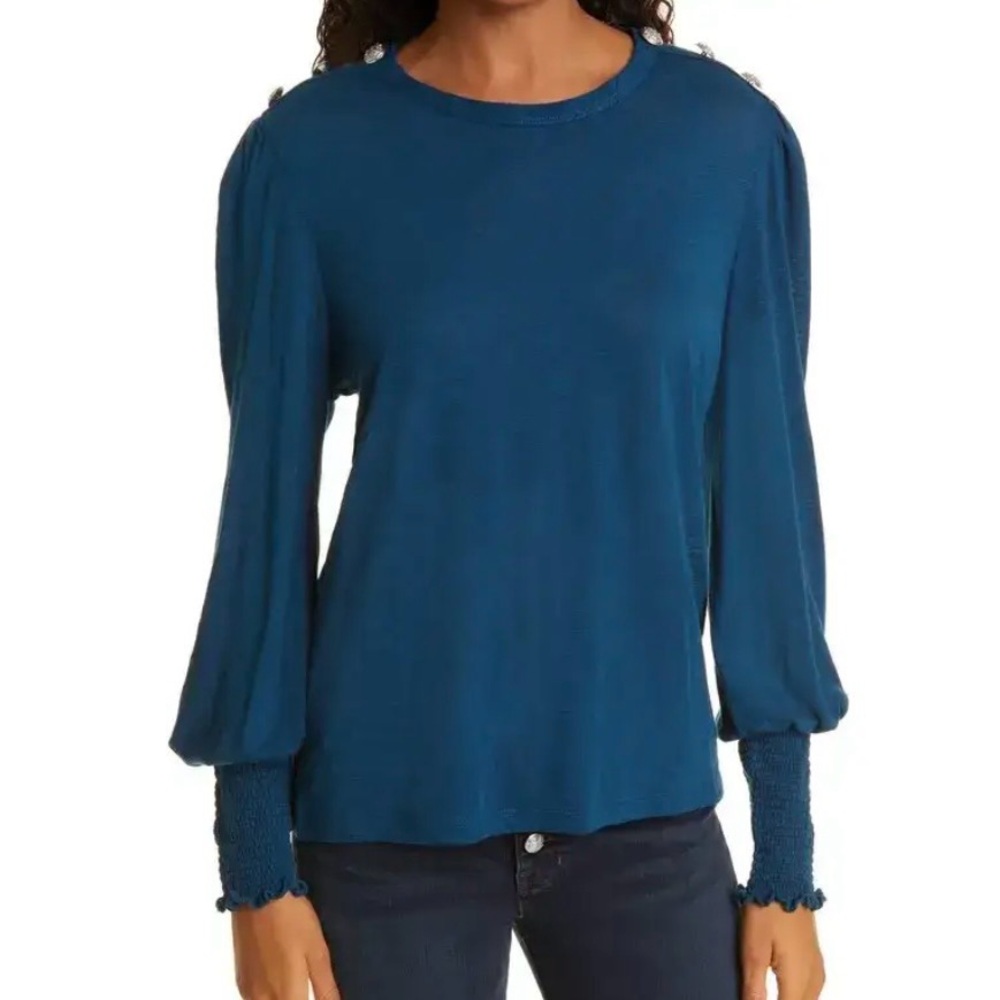 Veronica Beard Meg Smock Sleeve Blouse
